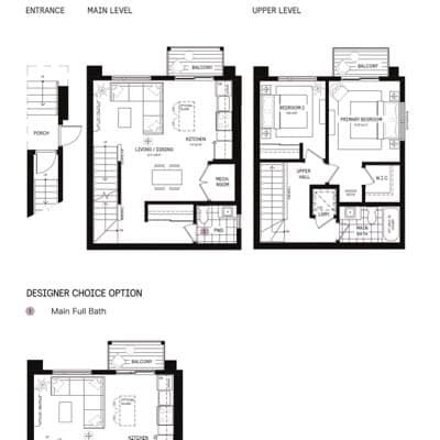 The Halo End Upper Residence floor plan — 977 sq. ft.
