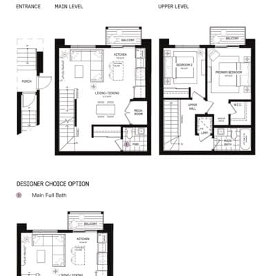 The Halo Upper Residence floor plan — 957 sq. ft.