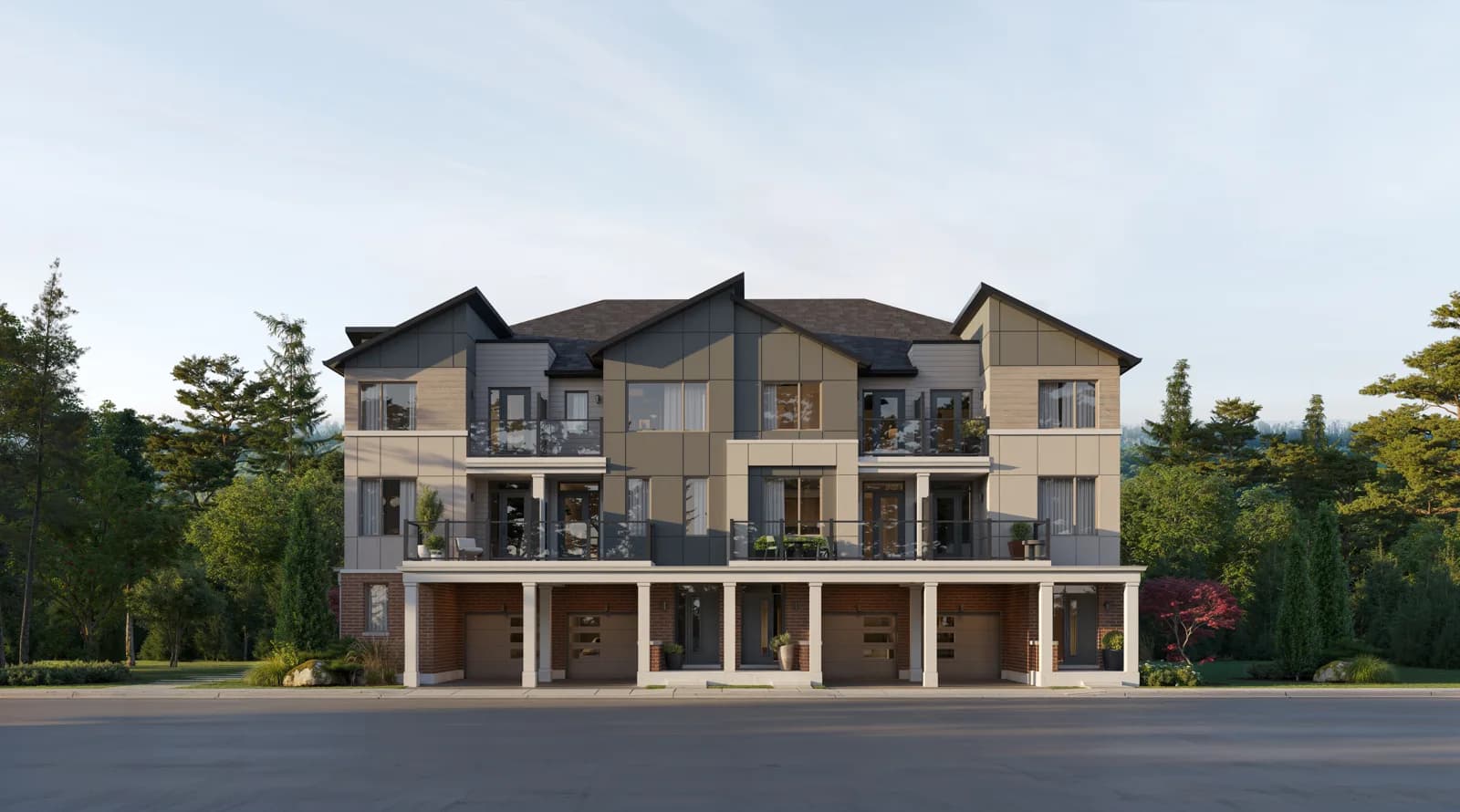 Ashford Towns Elevation B exterior at Five Oaks by Caivan in Oakville